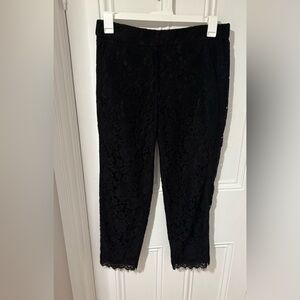 J. Crew Black Lace Cropped Pants